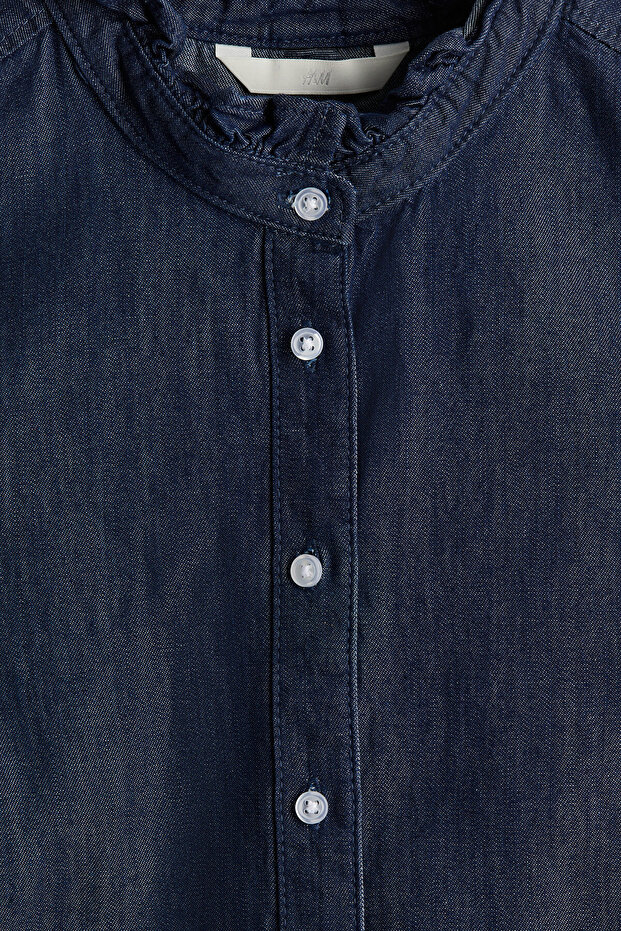 Fırfırlı Kot Bluz - 6