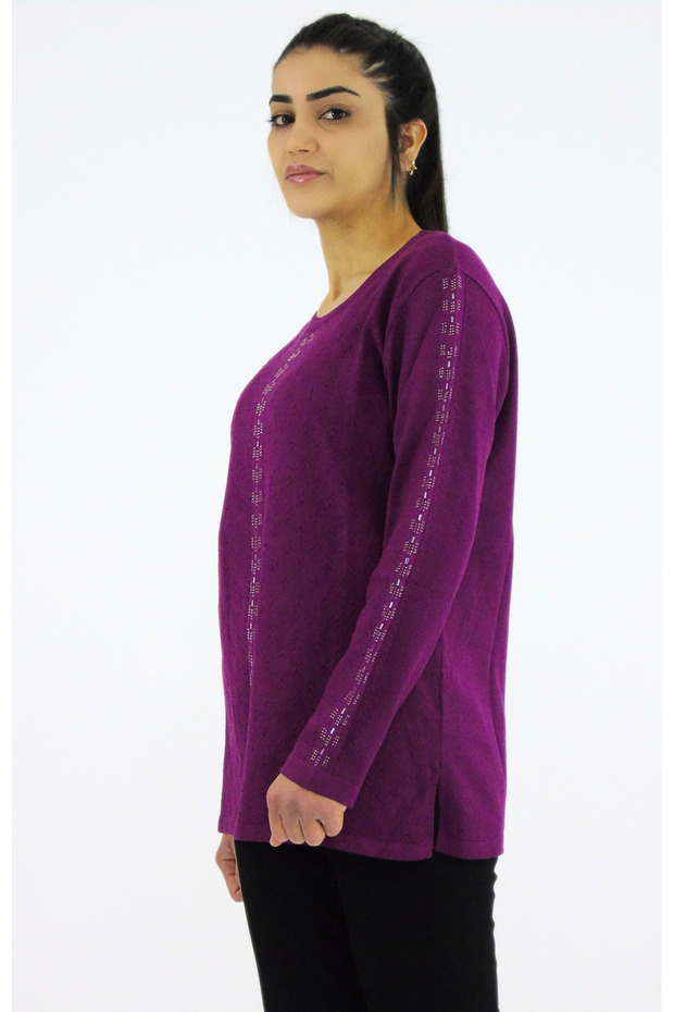 Sıfır Yaka Triko Bluz - 4