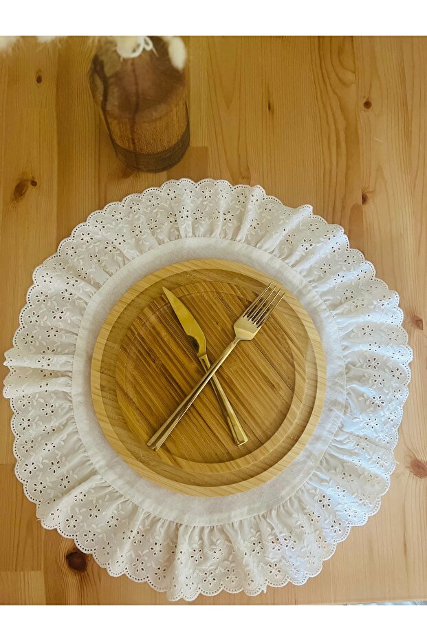 Raw Linen Fisto Ruffle Supla Set 6 Pcs