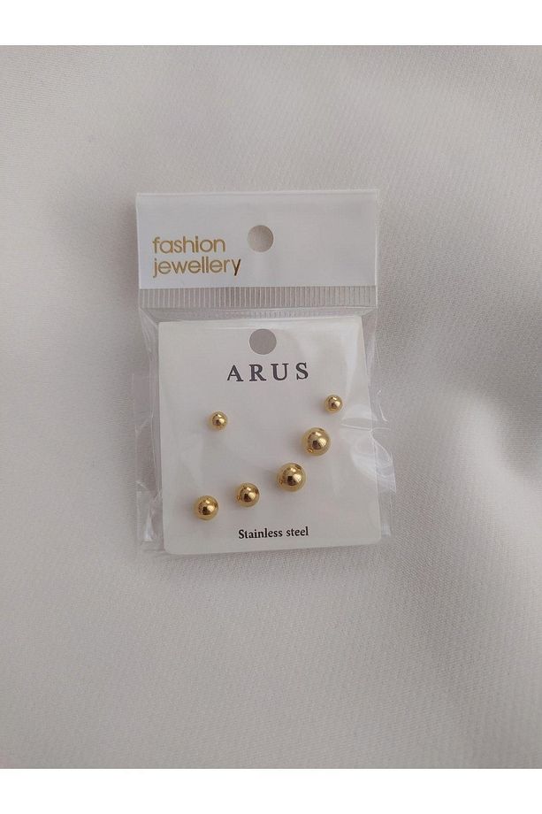 Çelik Top Küpe Set - 5