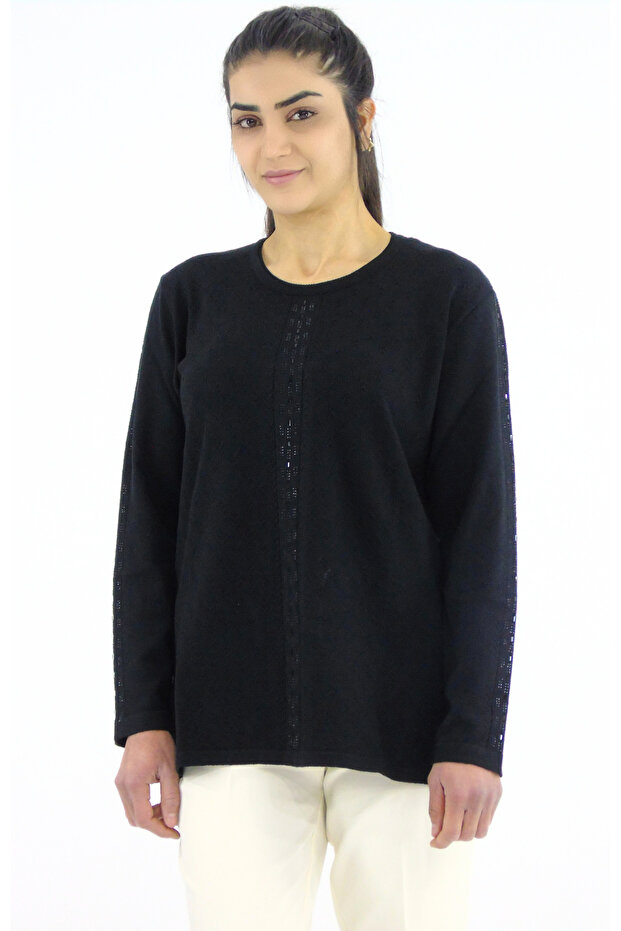 Sıfır Yaka Triko Bluz - 1