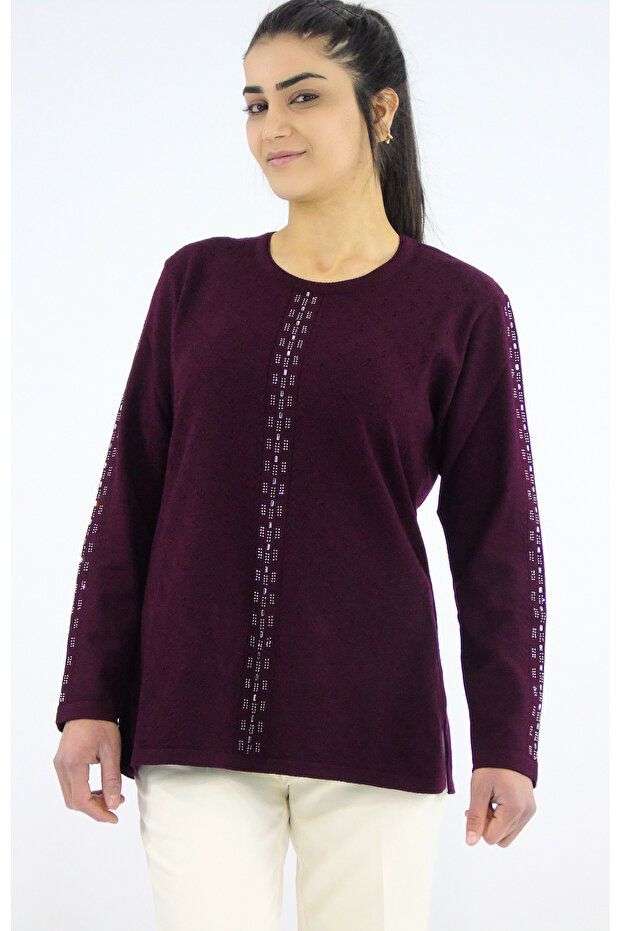 Sıfır Yaka Triko Bluz - 1