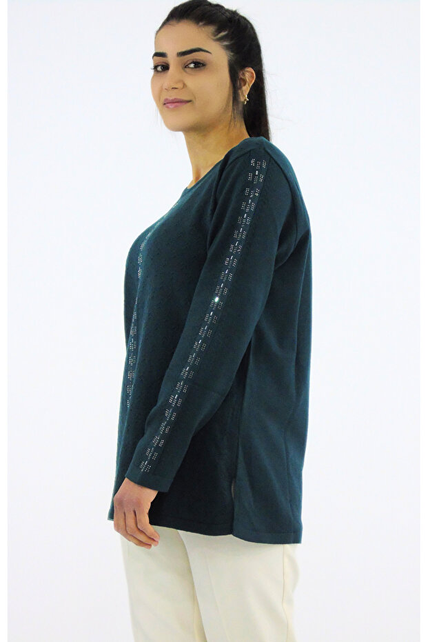 Sıfır Yaka Triko Bluz - 4