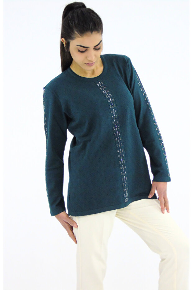 Sıfır Yaka Triko Bluz - 3