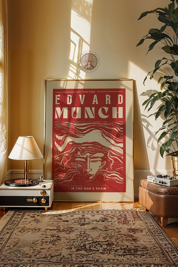 Çerçevesiz  Edvard Munch "In the Man's Brain" Tekli Poster Tasarımı - 1