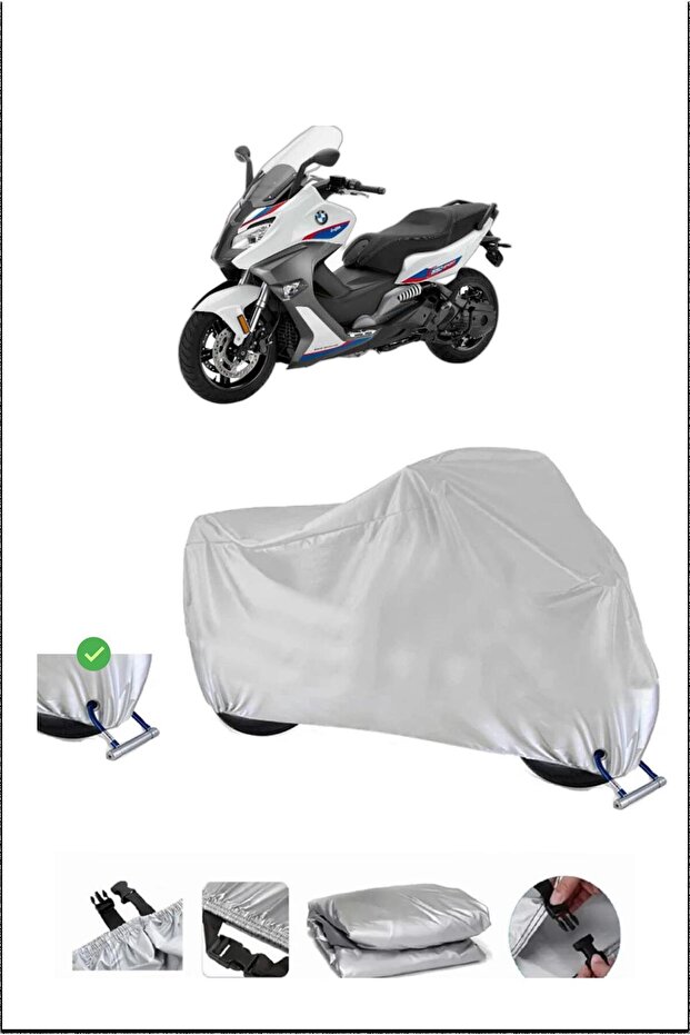 Bmw C650Sport Lock Compatible Waterproof Durable Motorcycle Canvas-Gray