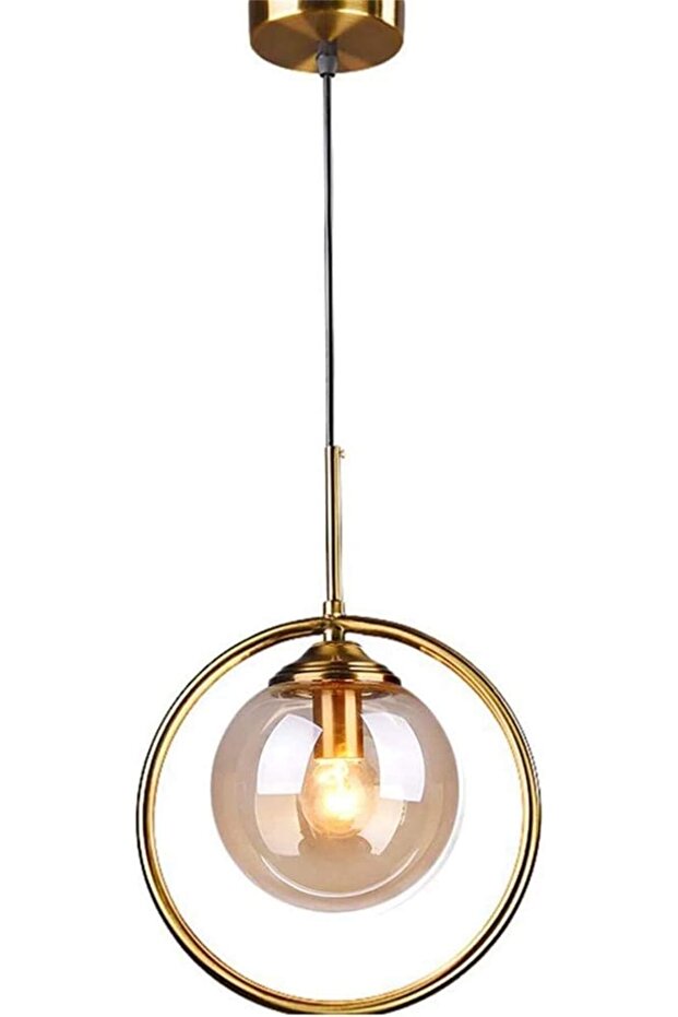 A F N LIGHTINGS E26 Circle Copper Gold Pendant Light