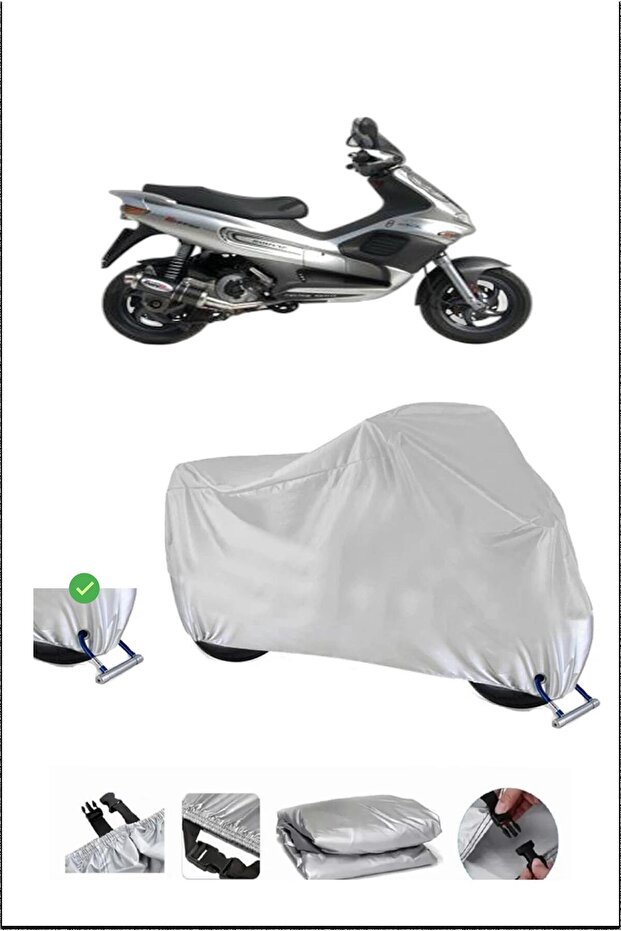 قفل Piaggio RUNNER180 متوافق مع غطاء دراجة نارية متين مقاوم للماء - رمادي