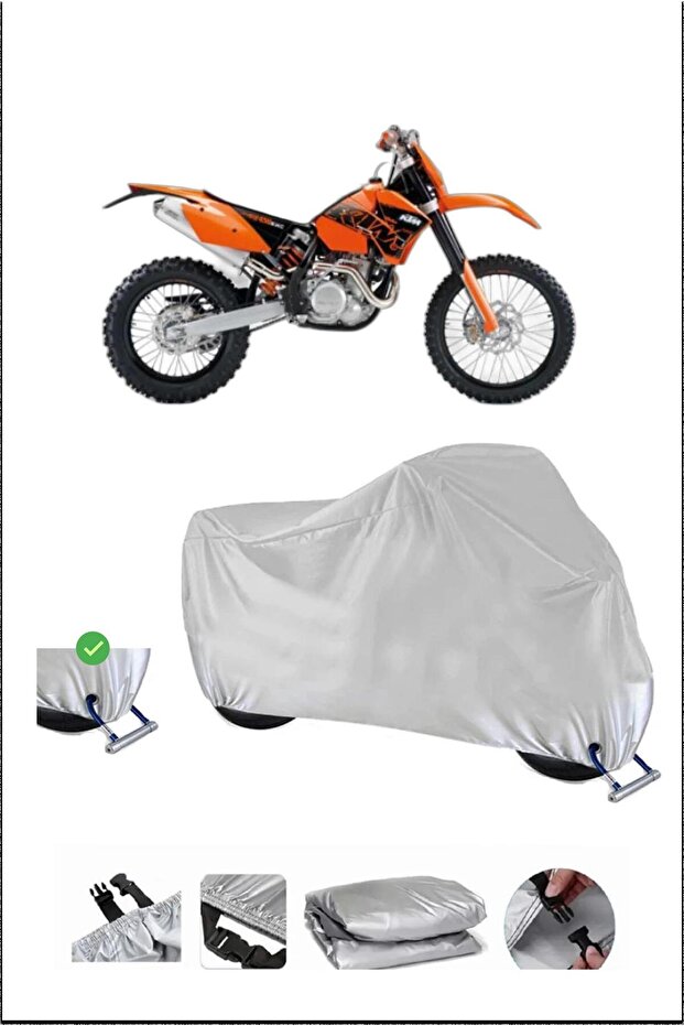 Ktm 450Exc Lock Compatible Waterproof Durable Motorcycle Canvas-Gray
