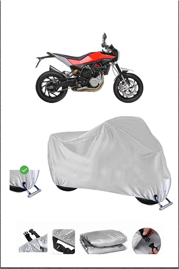 قفل Husqvarna NUDA900 متوافق مع دراجة نارية مقاومة للماء ومتينة - رمادي