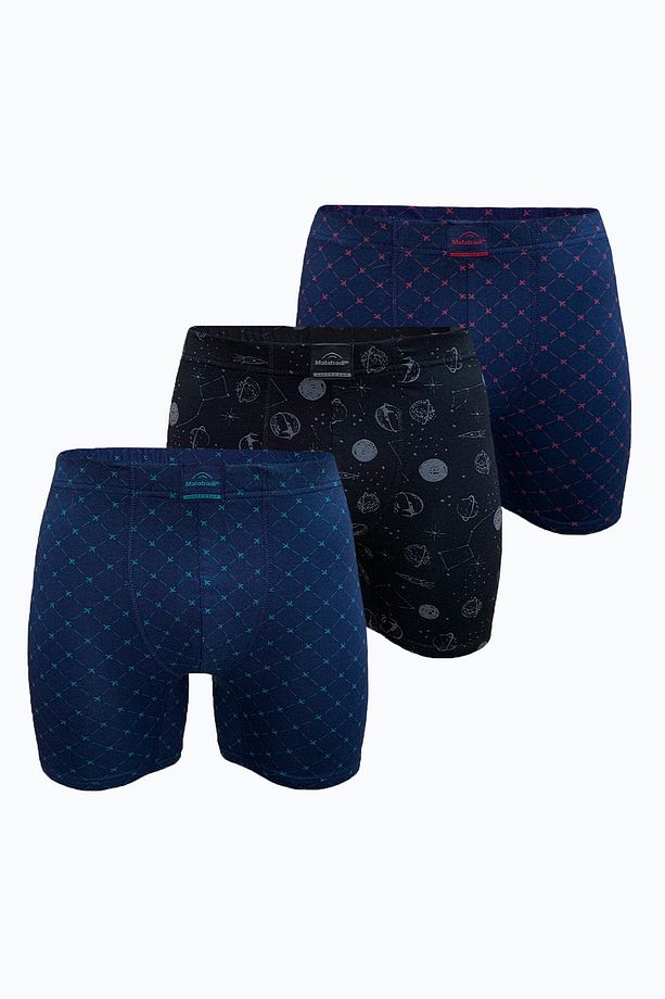 Erkek 3 Lü Desenli Set 2 Premium Collection Modal Uzun Boxer 3m250 - 1