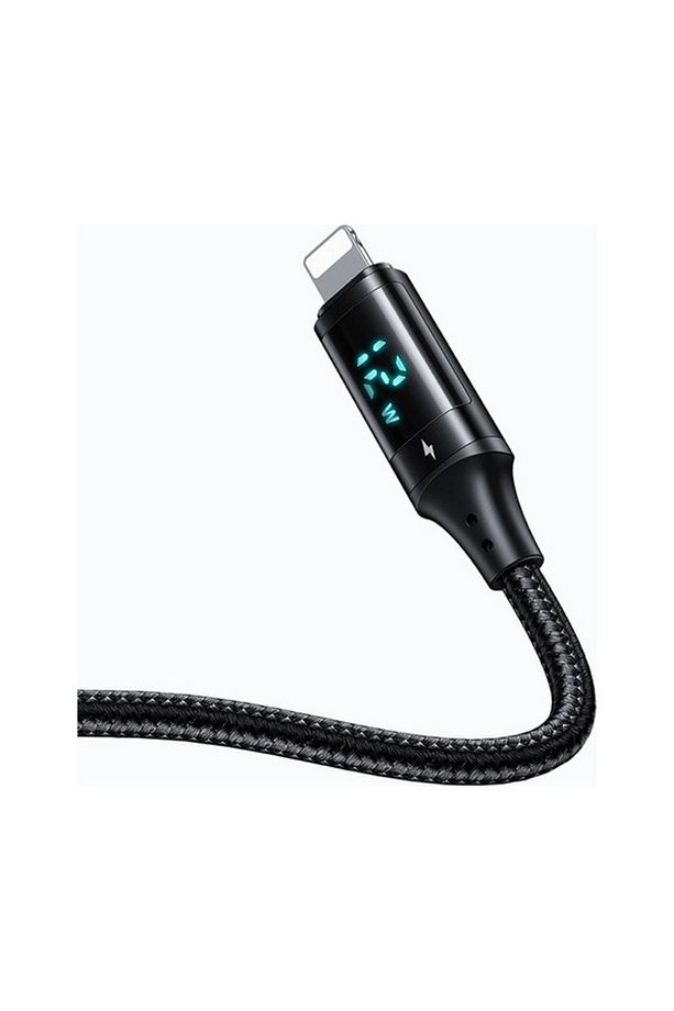 CA-1060 Dijital Ekranlı Lightning Hızlı DataŞarj Kablosu 3A 1.2MSiyah - 2