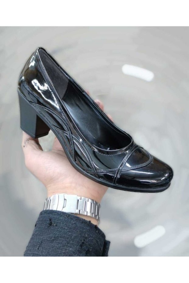 Women's Skin Black Classic Casual Wedding Stylish Comfortable Lightweight Heeled Fancy Shoes