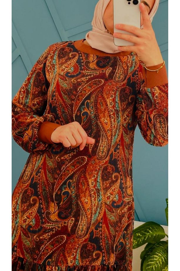 şifon astarlı elbise - 2