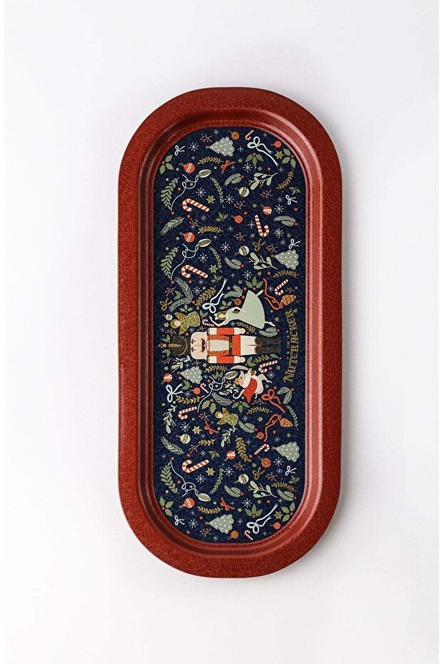 Nutcracker Patterned Metal Baton Tray, Presentation Tray - 6