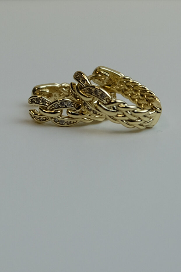 Xuping Gold Stone Pattern Earrings