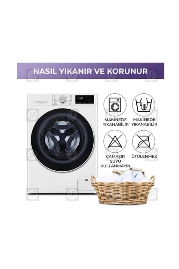 Streç Lastikli Esnek Yikanabilir Kare Desen Berjer Üç Kişilik Koltuk Örtüsü Koltuk Kılıfı (Bir Adet) - 5