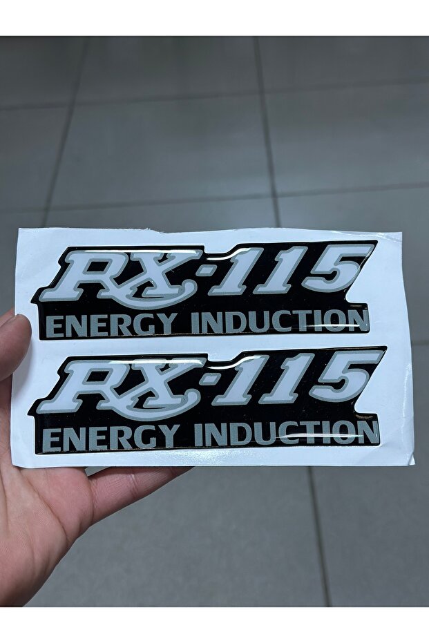 Motorcycle Stocker Side Cover Label Drop Sticker with Rx 115 Logo (Inflatable Label)