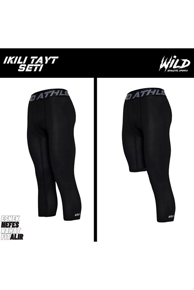 Basketball 3/4 Sports Leggings Set 2 Pack