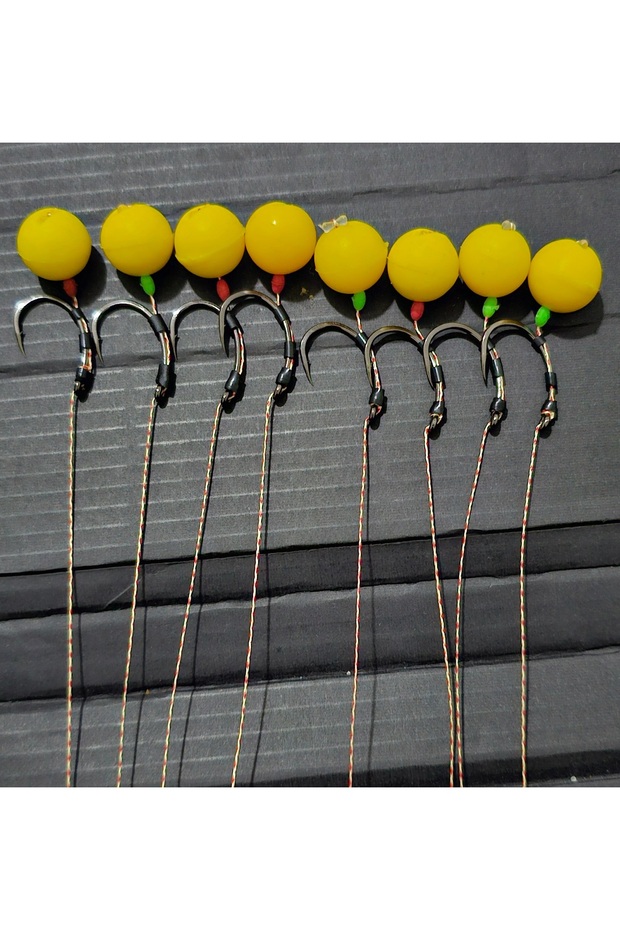 15 Takım (SARI PUP) Sazan Yemleme (TEKNE VE BOTU) (RİG VE BOLİ) Yüzen Model 15 Adet - 2