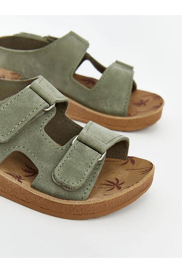 LCW STEPS Haki Cırt Cırtlı Erkek Bebek Sandalet - 3