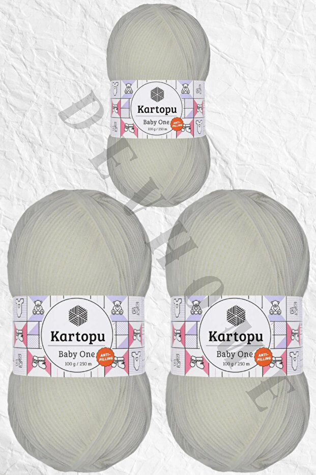 Kartopu Baby One 100% Anti-Pilling Baby Wool, Non-Pilling, Non-Breaking, 3 Pieces