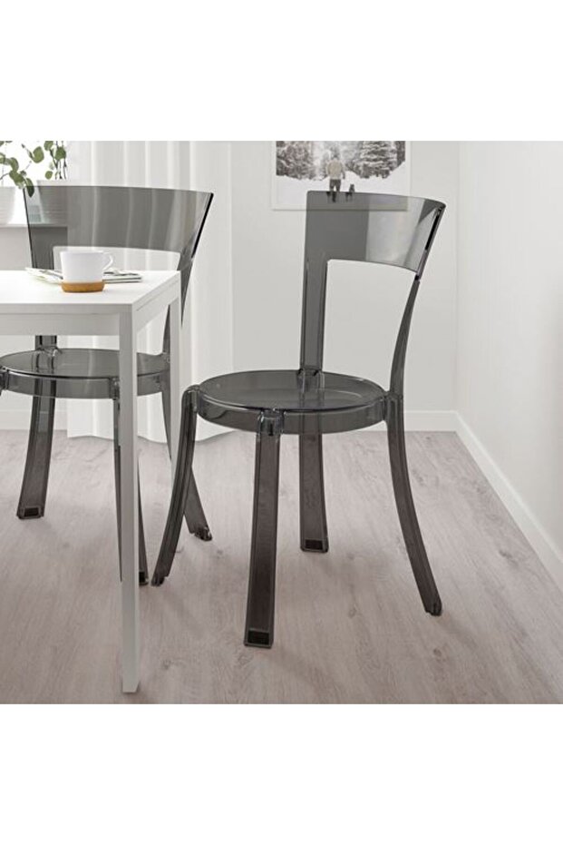 - STEIN, plastik sandalye, şeffaf gri - 2