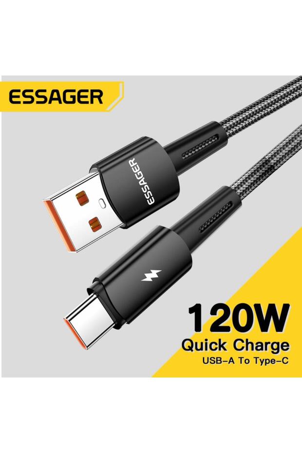 2 Metre 120w 6a Pd3.1 Usb To Type-c Mega Hızlı Data Şarj Kablosu, Ultra Sağlam Halat Kablo K - 2