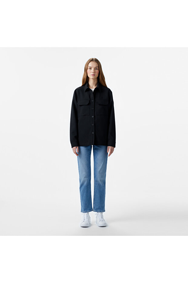 Kadın Regular Fit Siyah Gömlek - 3