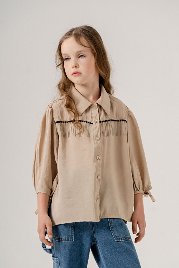 Girl's Stone Tassel Shirt 3124
