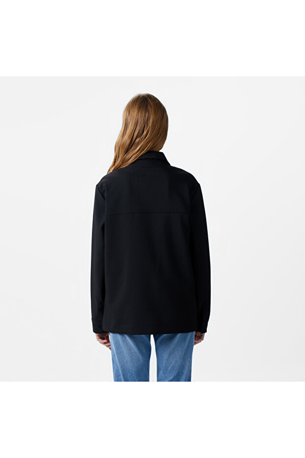 Kadın Regular Fit Siyah Gömlek - 2