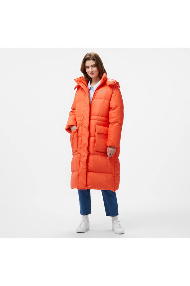 Long Oversized Adjustable Waist Down Jacket - 3