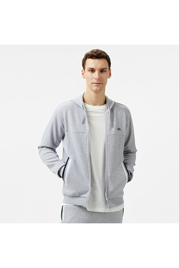 Men's Relaxed Fit Hooded Gray Sweatshirt