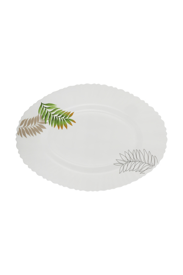 13" Opalware Oval Plate- DC3398