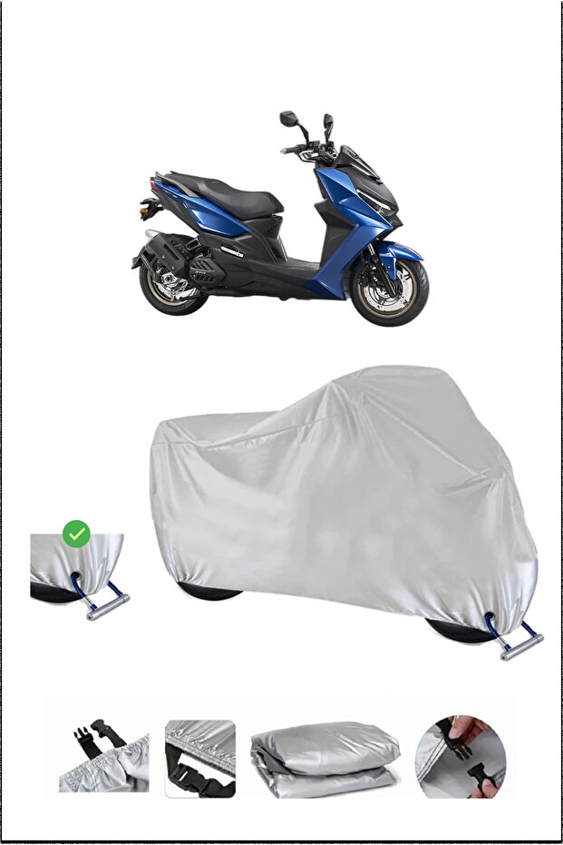 قفل Kymco KRV200 متوافق مع غطاء دراجة نارية متين مقاوم للماء - رمادي