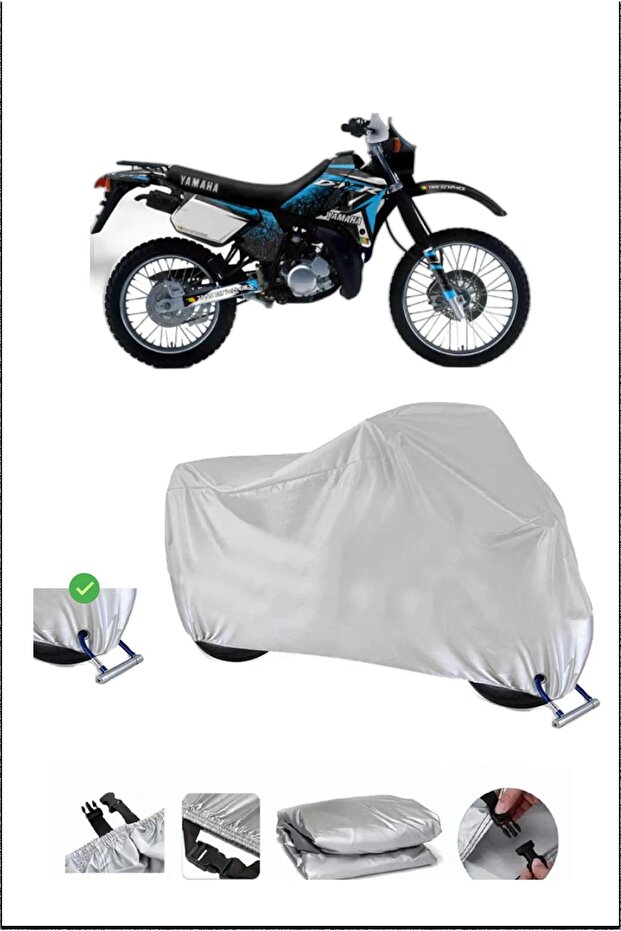 ياماها DT125R قفل متوافق مع الماء واقٍ لدراجة نارية متينة - رمادي