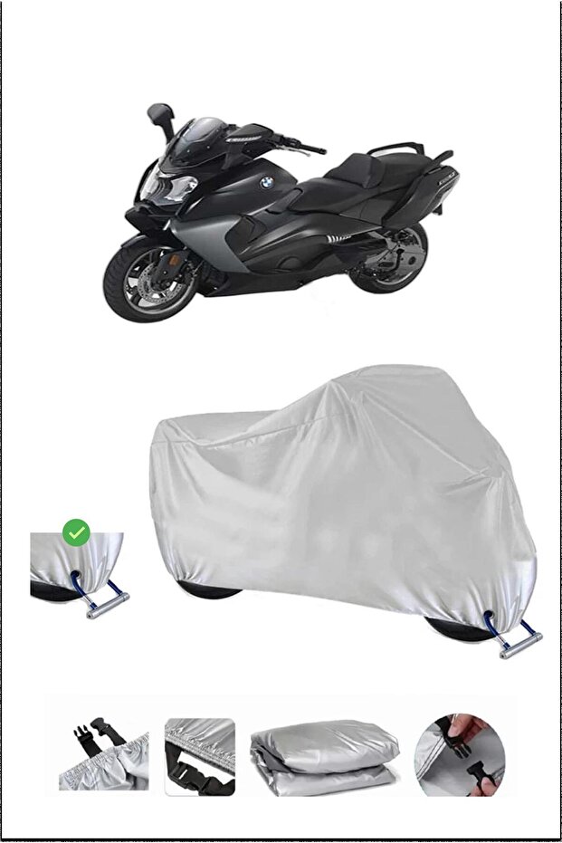 Bmw C650Gt Lock Compatible Waterproof Durable Motorcycle Canvas-Gray