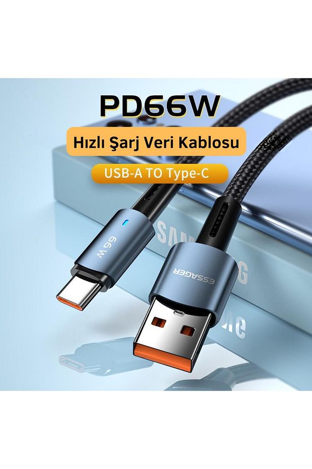 0.5cm 66w 6a Usb To Type-c Süper Hızlı Data Şarj Kablosu, Ultra Dayanıklı Şarj Ve Data Kablo - 6