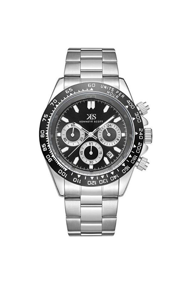 ساعة رجالية متعددة الوظائف بمينا سوداء - K23123-SBSB - 1