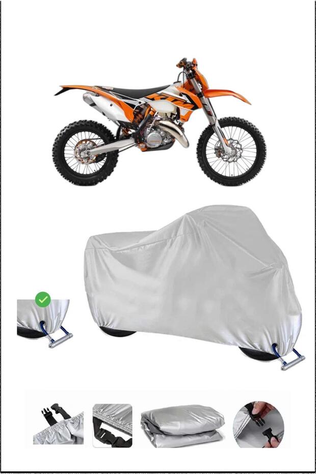 قفل KTM 125EXC متوافق مع غطاء دراجة نارية مقاوم للماء ومتين - رمادي
