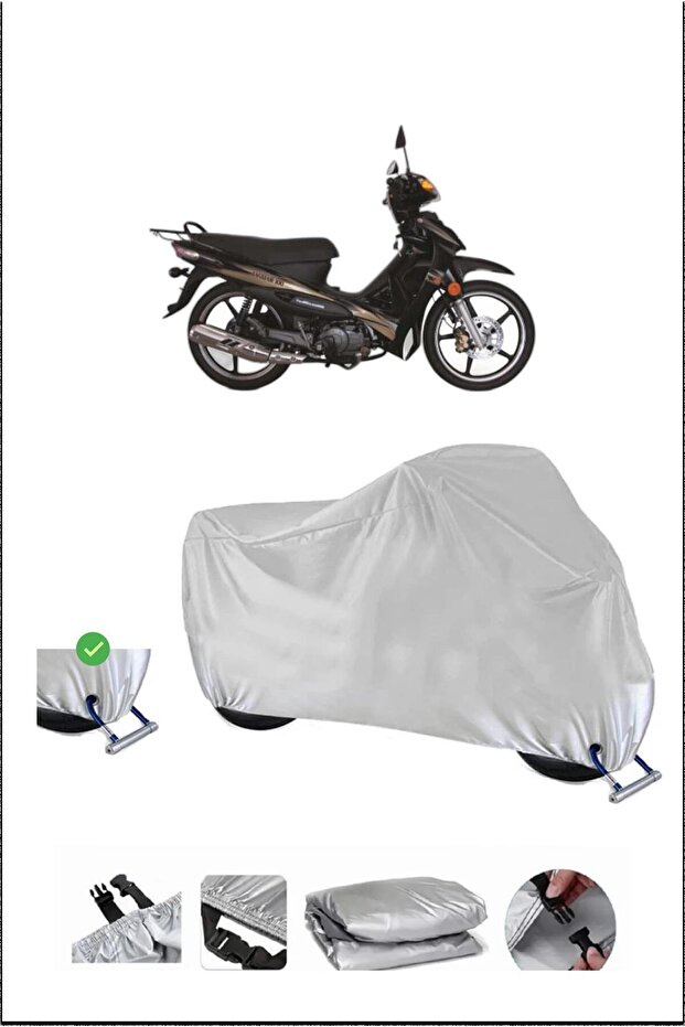 Rks Jaguar100 Lock Compatible Waterproof Durable Motorcycle Canvas-Gray