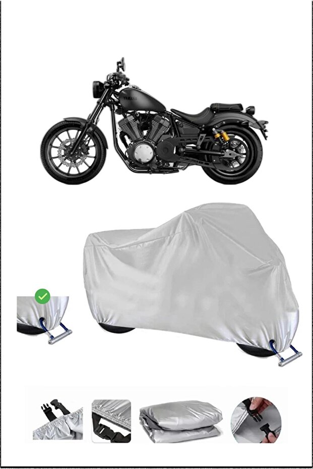 ياماها XV950R قفل متوافق مع الماء واقٍ لدراجة نارية متينة - رمادي