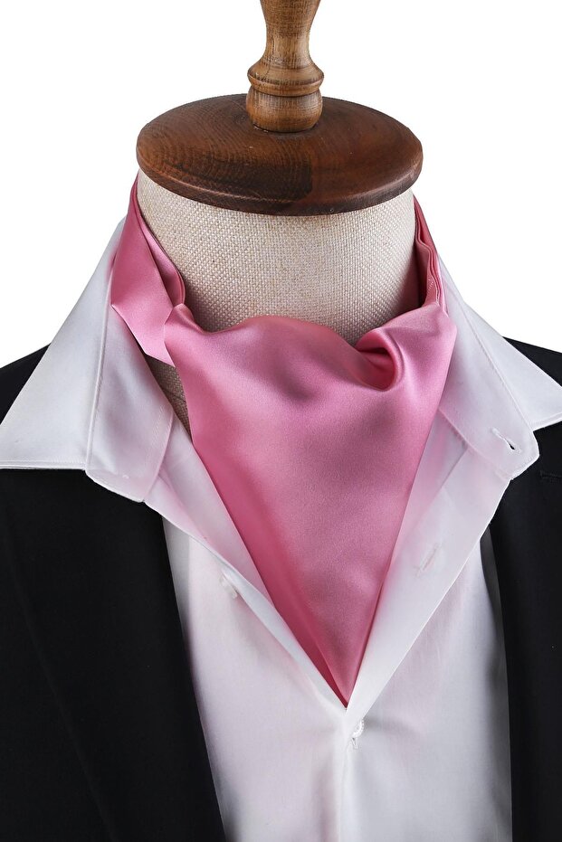 Eșarfă Ascot simplă, pudră, K577 - 2