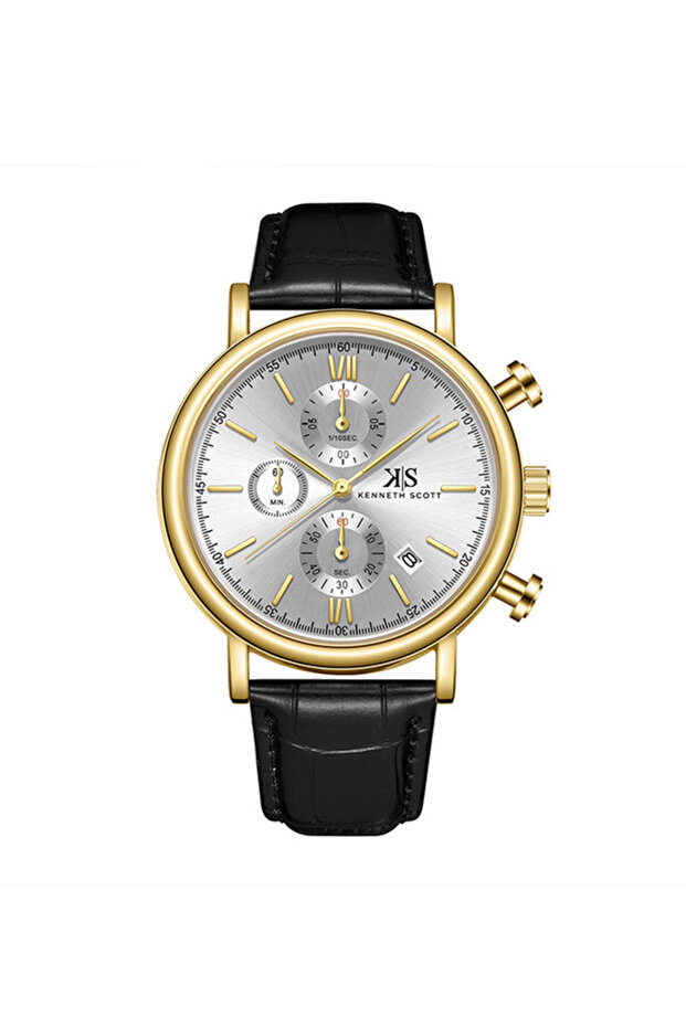 ساعة كرونوغراف متعددة الوظائف للرجال بمينا بيضاء - K23151-GLBW