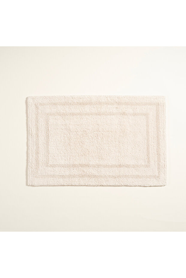 Solid Double Sided Cotton 100% Cotton Bath Mat 60X90 cm Cream