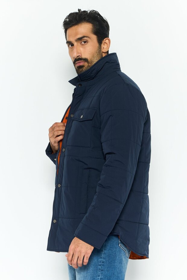 سترة مبطنة للرجال، لون أزرق داكن - 3