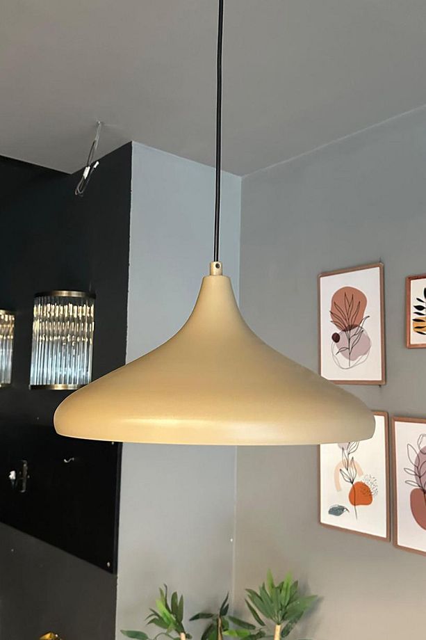 Champion Bej Tekli Avize Kafe Iç Mekan Salon Oturma Odası Mutfak Yatak Odası Sarkıt Modeli - 6