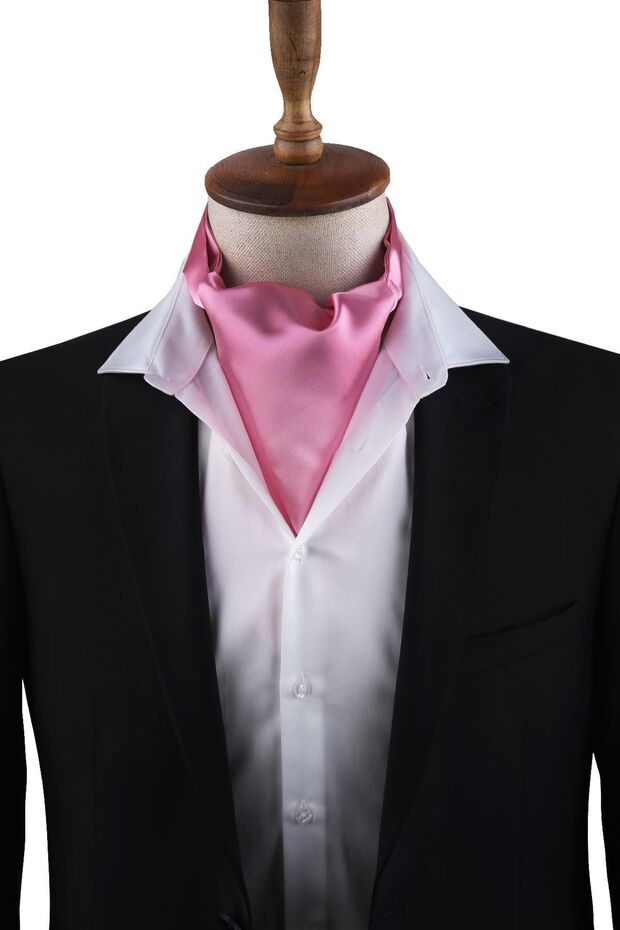 Eșarfă Ascot simplă, pudră, K577 - 1
