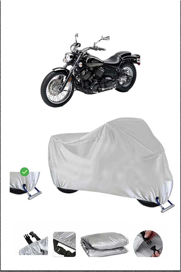 ياماها XVS650DRAGSTAR قفل متوافق مع مقاومة للماء دراجة نارية متينة - رمادي
