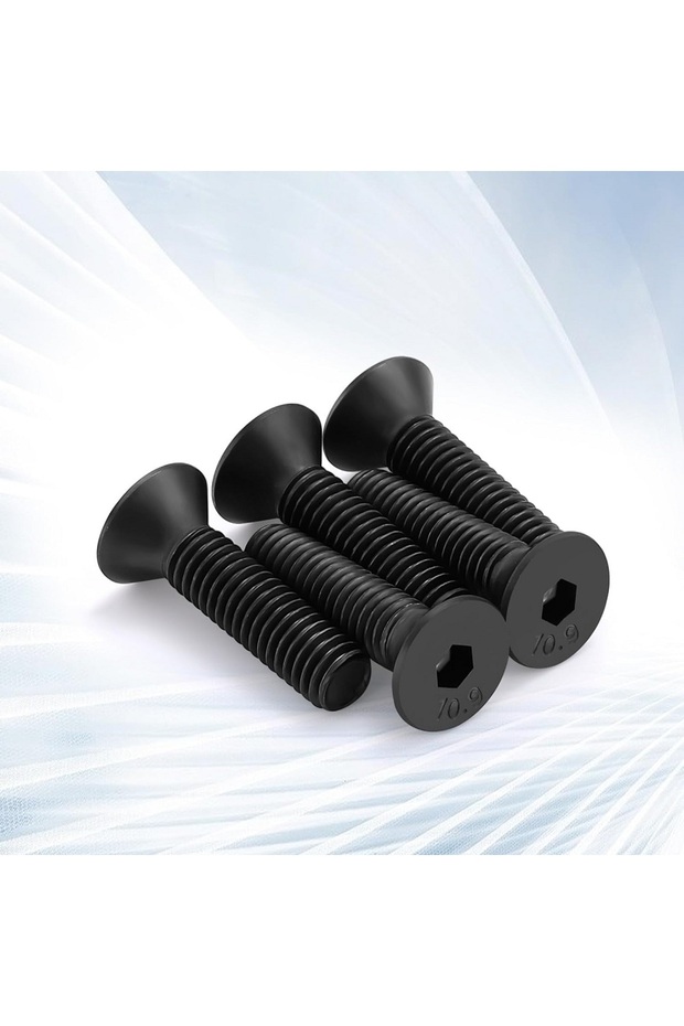 Havşa Başlı imbus Civata 10.9 Kalite Galvaniz Kaplama Siyah DIN 7991 M4x10 mm 20 Adet - 1